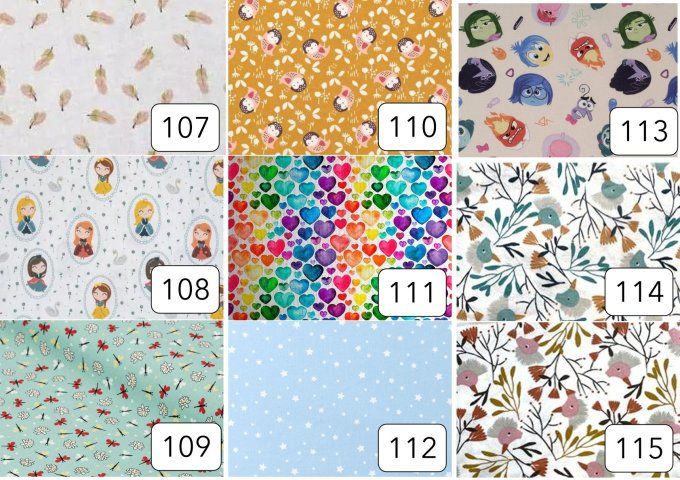 Serviette enfant avec rond intégré (modèle 107 à 115)