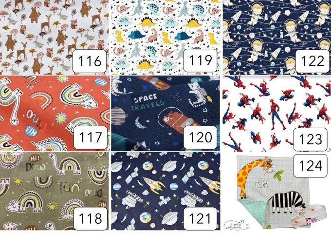 Serviette enfant avec rond intégré (modèle 116 à 124)