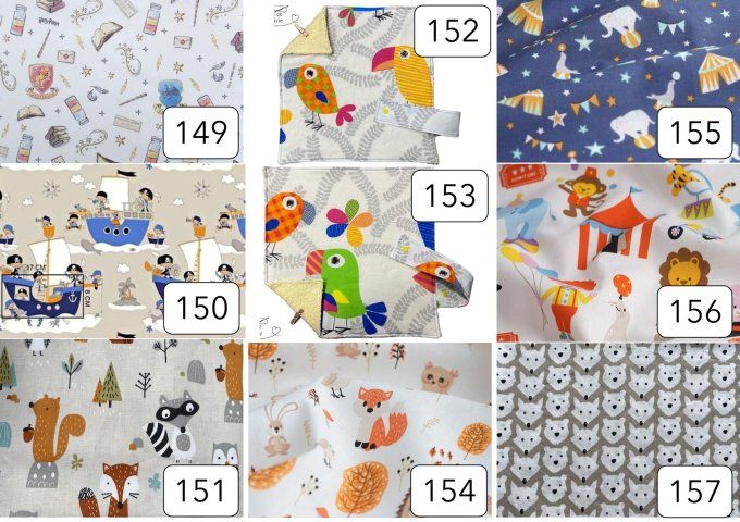 Serviette enfant avec rond intégré (modèle 149 à 157)