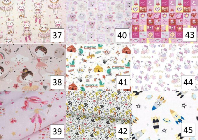 Serviette enfant 21 cm et sa pochette (n° 37 à 45)