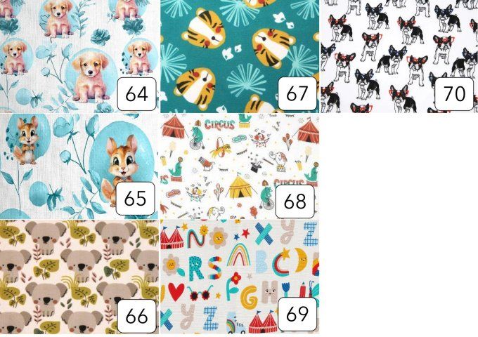 Serviette enfant avec rond intégré (modèle 64 à 70)