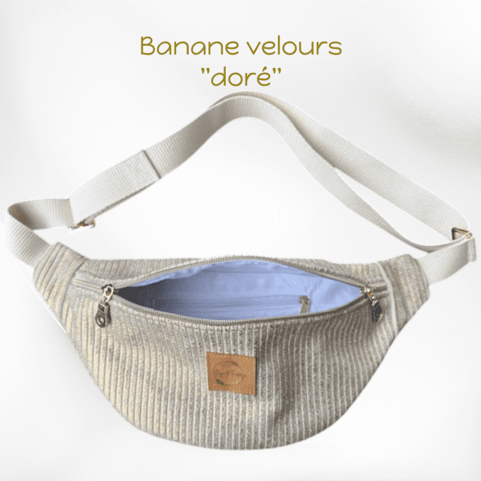 Sac banane velours "imprimé, doré et argenté"