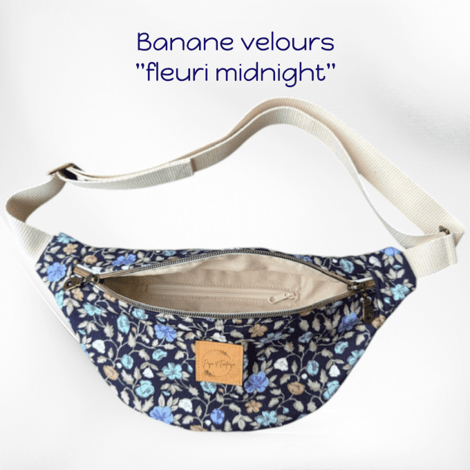 Sac banane velours "imprimé, doré et argenté"