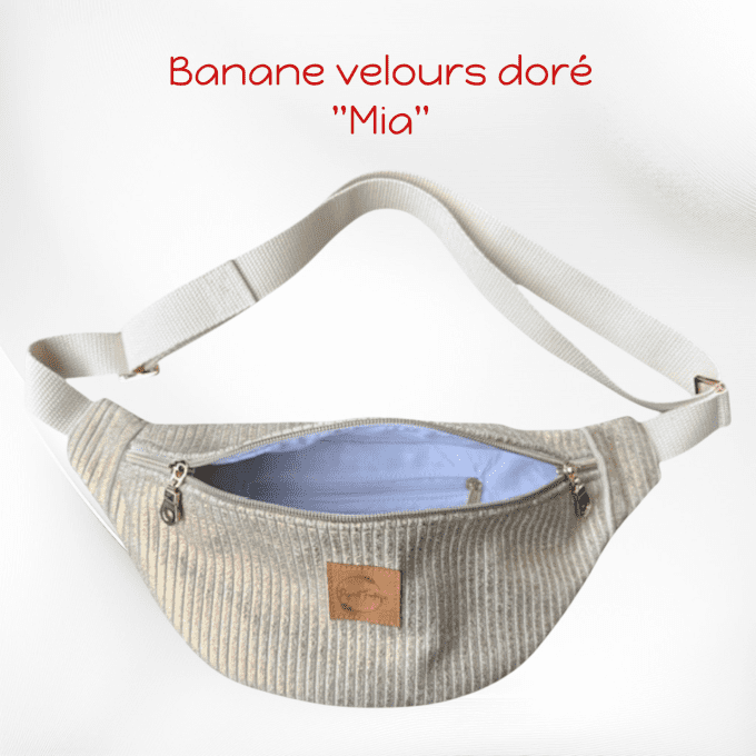 Sac banane velours "imprimé, doré et argenté"
