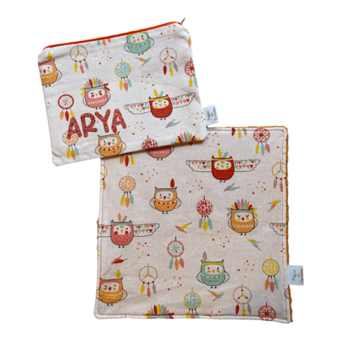 Serviette enfant 21 cm et sa pochette (n° 37 à 45)