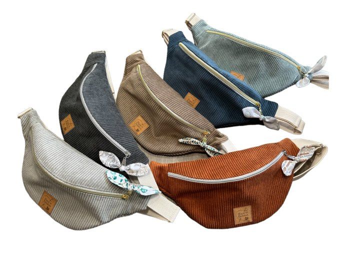 Sac banane velours/motif au choix