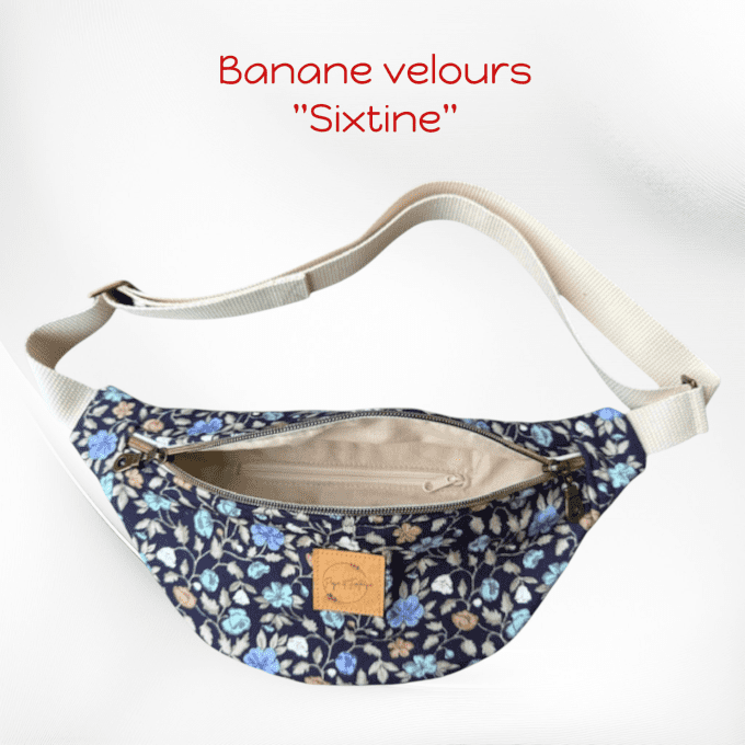 Sac banane velours "imprimé, doré et argenté"